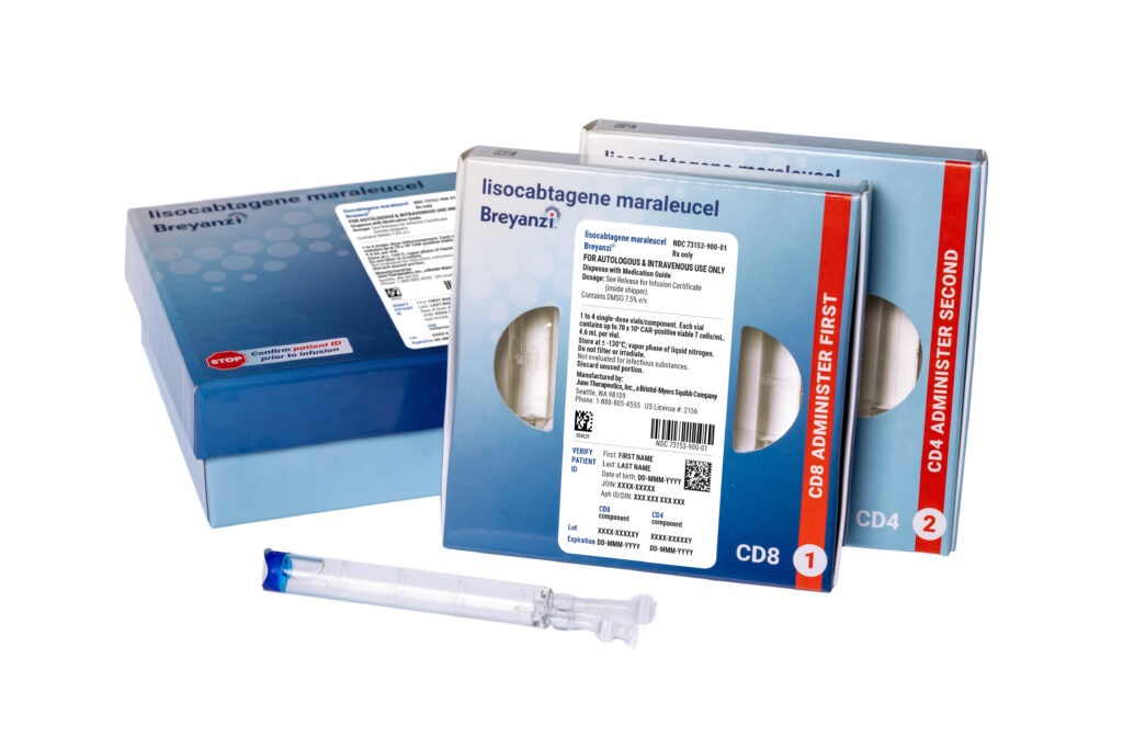 The U.S. FDA has approved Bristol Myers Squibb’s Breyanzi® as the first and only CAR T cell therapy for adults with relapsed or refractory chronic lymphocytic leukemia (CLL) or small lymphocytic lymphoma (SLL). Learn more at news.bms.com.